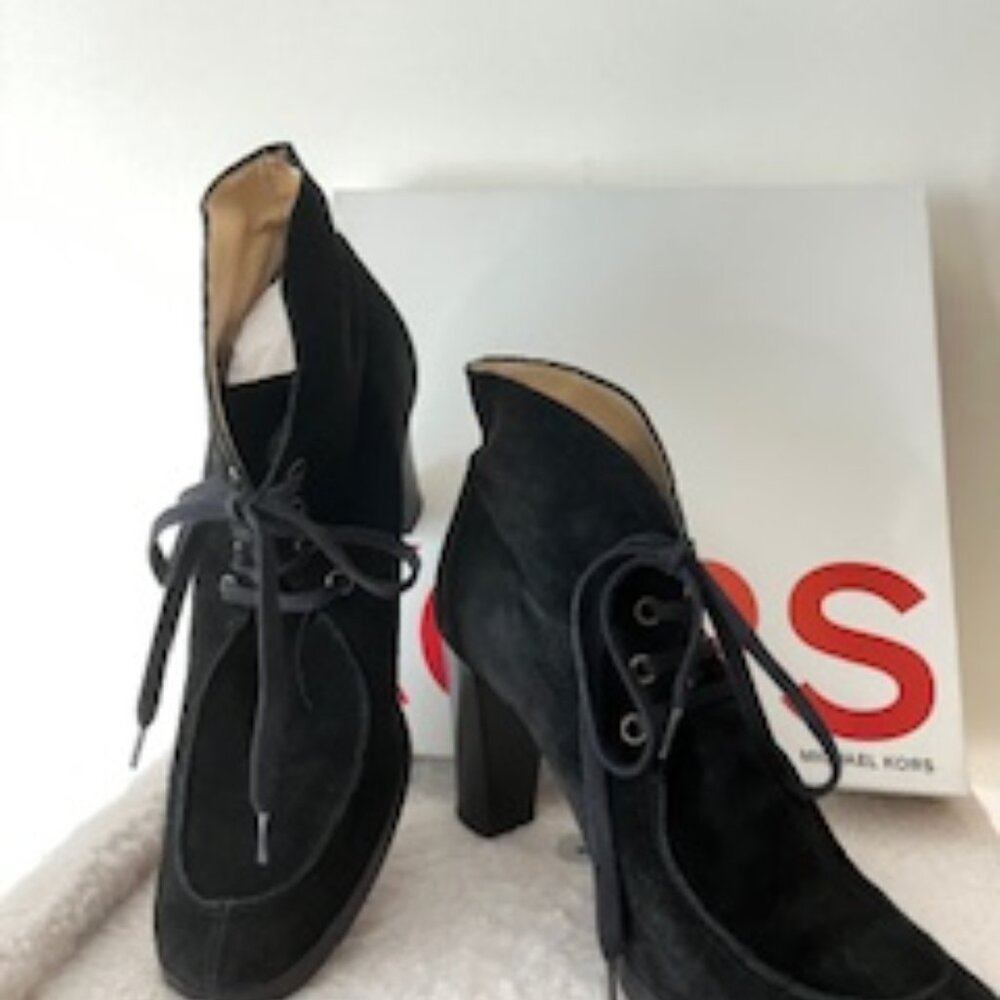 Kors Black Suede Lace-up Ankle Boots
